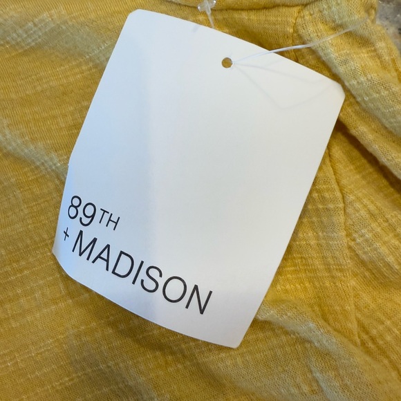 89th + Madison yellow beaded short sleeve top SZ small - Picture 6 of 11